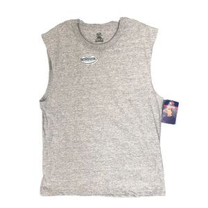 NEW! Fruit of The Loom Sleeveless Shirt Mens‎ Large Gray Relaxed Fit Cotton Tee